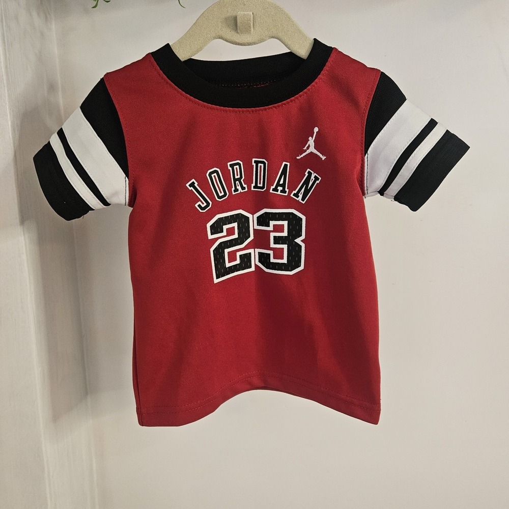 Jordan 23 Infant 12 Months Red White Black Shirt